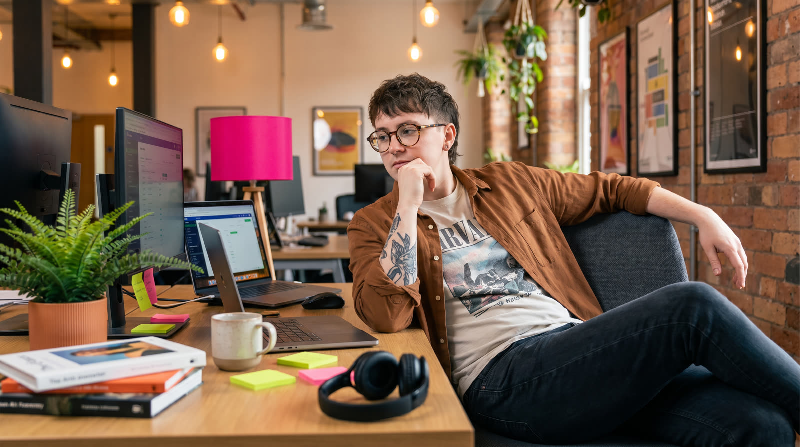 Team member reviewing affiliate insights at a desk